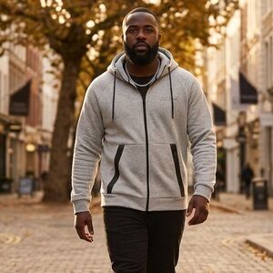 NWT Full Send Unisex Gray Fitness Track Full Zip Hoodie Jacket - Size Medium